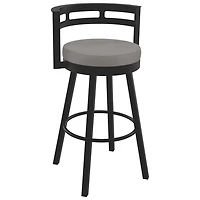 Render Contemporary Bar Height Barstool - Taupe Grey/Dark Brown