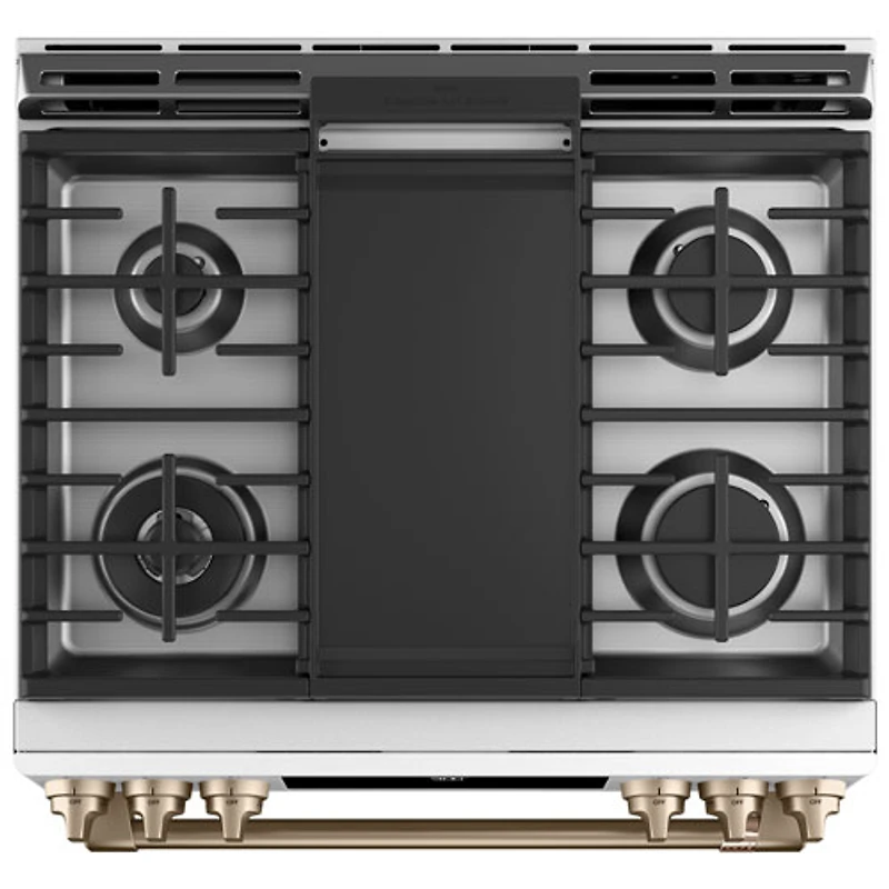Café 30" 5.7 Cu. Ft. True Convection 6-Burner Slide-In Gas Range (CC2S900P4MW2) - Matte White