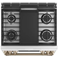 Café 30" 5.7 Cu. Ft. True Convection 6-Burner Slide-In Gas Range (CC2S900P4MW2) - Matte White