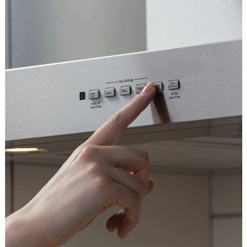 Hotte murale de luxe de 30 po de GE (UVW8301SLSS) - Acier inoxydable