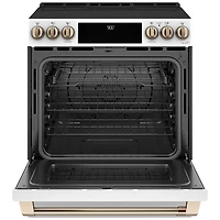 Cuisinière encastrable induct. convec. 5 éléments four autonettoyant 30 po Café (CCHS900P4MW2) -Blc