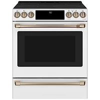 Café 30" Self-Clean True Convection 5-Element Slide-In Smooth Top Electric Range (CCES700P4MW2) -White