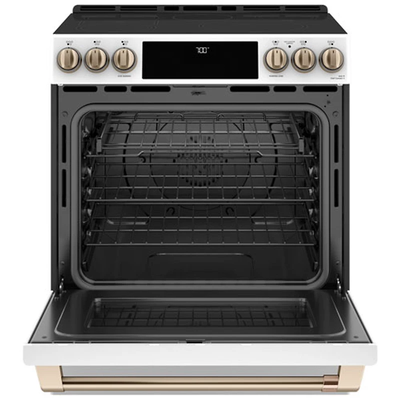 Café 30" Self-Clean True Convection 5-Element Slide-In Smooth Top Electric Range (CCES700P4MW2) -White