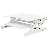 Surélévateur bureau de luxe avec plateau de clavier pour travailler debout DADR de Rocelco - Blanc
