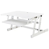 Surélévateur bureau de luxe avec plateau de clavier pour travailler debout DADR de Rocelco - Blanc