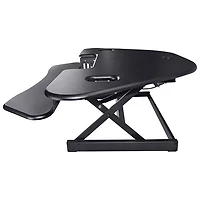 Rocelco CADR-46 Standing Desk Riser with Keyboard Tray - Black