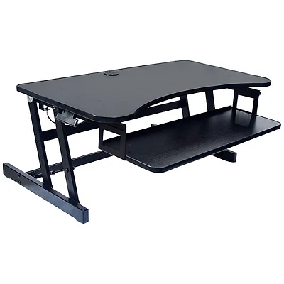 Surélévateur de bureau avec plateau pour clavier pour travailler debout EADR de Rocelco - Noir