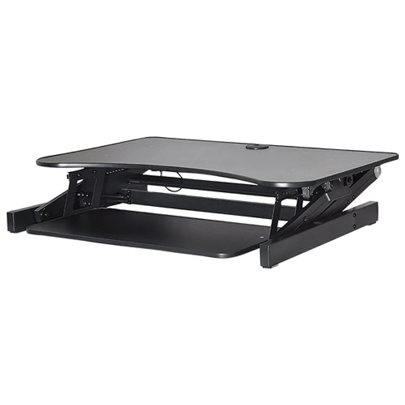 Surélévateur de bureau avec plateau pour clavier pour travailler debout EADR de Rocelco - Noir