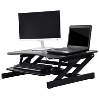 Surélévateur de bureau avec plateau pour clavier pour travailler debout EADR de Rocelco - Noir