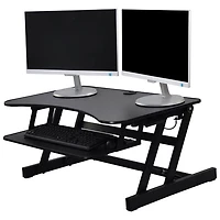Surélévateur de bureau avec plateau pour clavier pour travailler debout EADR de Rocelco - Noir