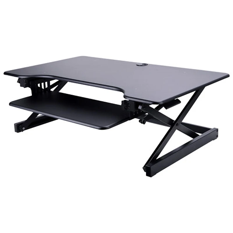 Rocelco DADR-40 Standing Desk Riser with Keyboard Tray - Black