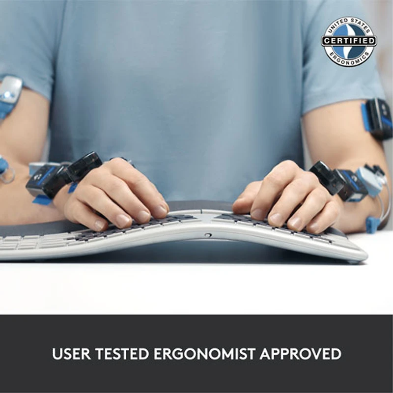 Logitech ERGO K860 Bluetooth Ergonomic Keyboard with Integrated Palm-rest