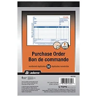 Formulaire de bon de commande Adams - 50 feuilles - 2 parties - Format 8,43 x 5,56 po