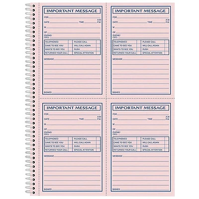 Adams Carbonless Important Message Pad - 200 Sheets