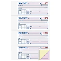 Adams 2.75" x 7.62" Tapebound 3-part Money Receipt Book - 100 Sheets