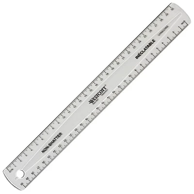 Règle transparente incassable de 11,8 po (300 mm) de Westcott - Transparent