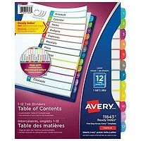 Intercalaires personnalisables Ready Index d'Avery (11843) - Paquet de 1