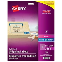 Avery Full Sheet Shipping Labels (7665) - 10 Labels