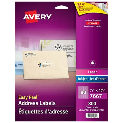 Étiquettes d'adresse Easy Peel d'Avery (7667) - Paquet de 800