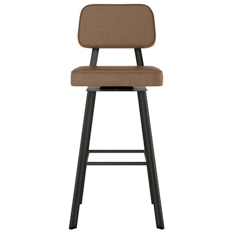 Clarkson Contemporary Counter Height Barstool - Medium Brown/Gun Metal