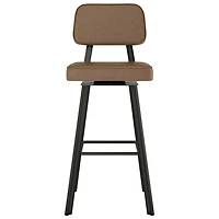Clarkson Contemporary Counter Height Barstool - Medium Brown/Gun Metal