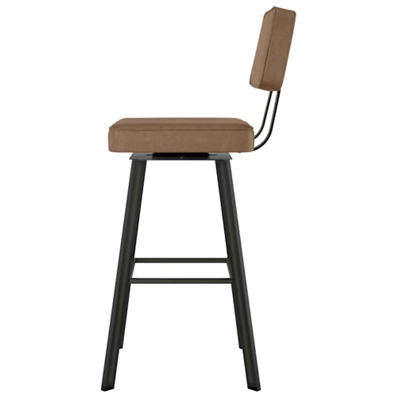 Clarkson Contemporary Counter Height Barstool - Medium Brown/Gun Metal
