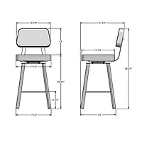 Clarkson Contemporary Counter Height Barstool - Medium Brown/Gun Metal