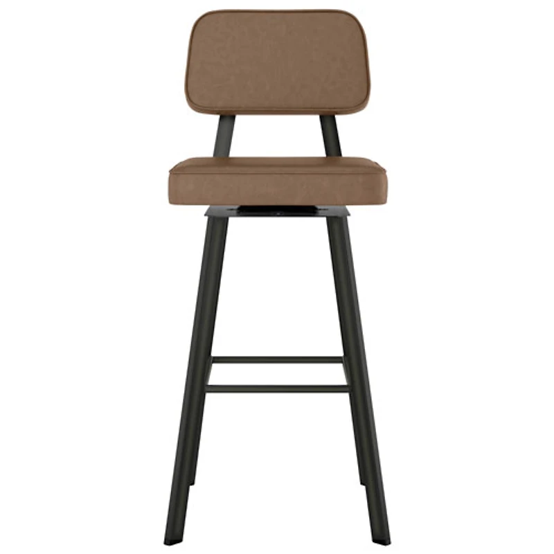 Clarkson Contemporary Bar Height Barstool - Medium Brown/Gun Metal