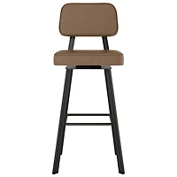 Clarkson Contemporary Bar Height Barstool - Medium Brown/Gun Metal