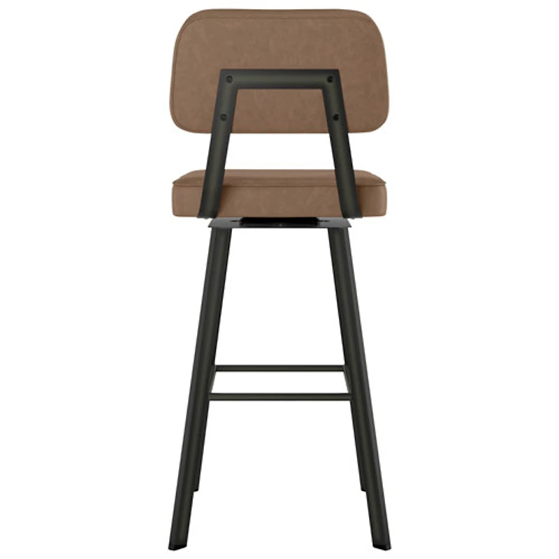 Clarkson Contemporary Bar Height Barstool - Medium Brown/Gun Metal