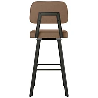 Clarkson Contemporary Bar Height Barstool - Medium Brown/Gun Metal