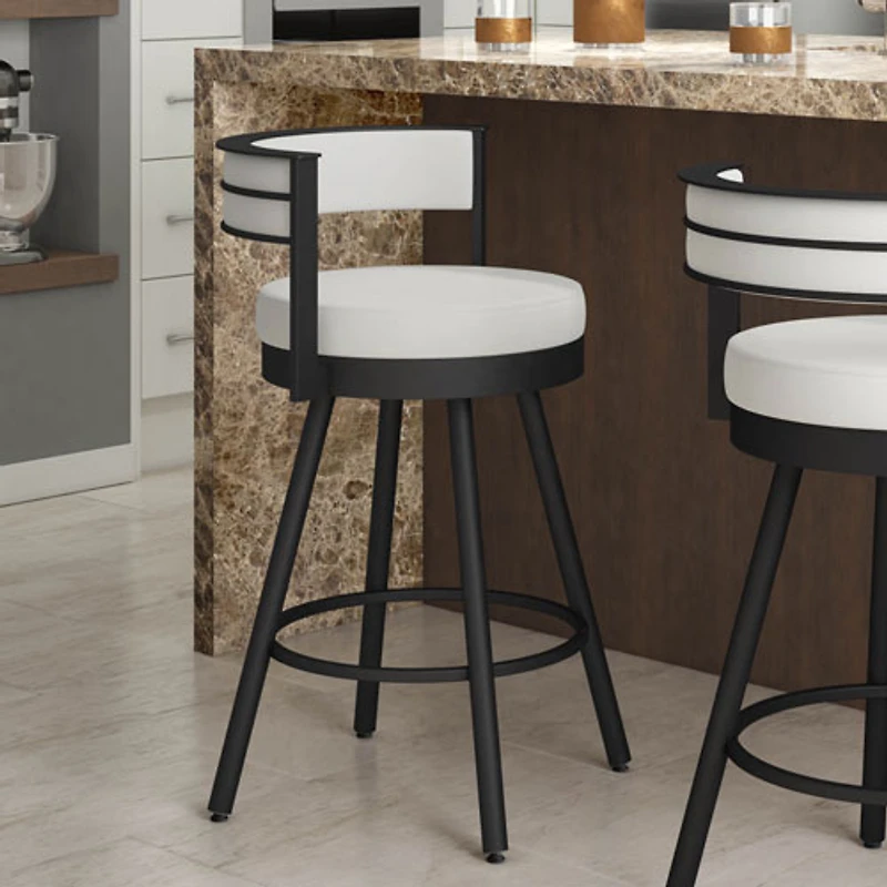 Eller Modern Counter Height Barstool - White/Black