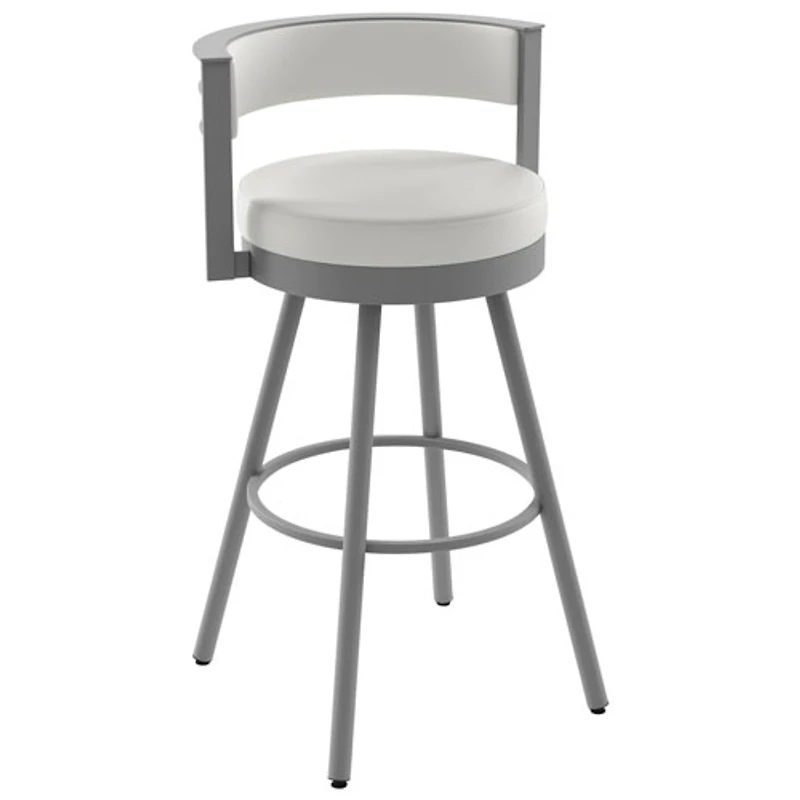 Eller Modern Bar Height Barstool - White/Silver Grey