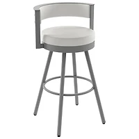 Eller Modern Bar Height Barstool - White/Silver Grey