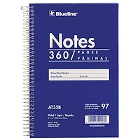 Blueline 9" x 6" White Paper Wirebound Steno Pad - 360 Sheets