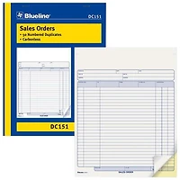 Blueline 8 1/2" x 11" Sales Order Book - 50 Sheets - Blue Print Colour - Blue Cover