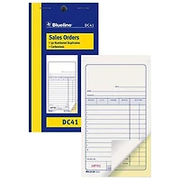 Blueline 3 1/2" x 6 1/2" Sales Order Book - 50 Sheets - Blue Cover