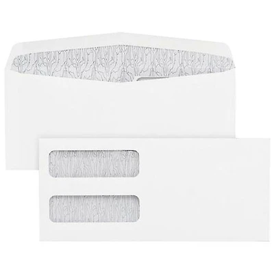 Blueline 4" x 9" Double Window Envelopes - 100 / Box - White