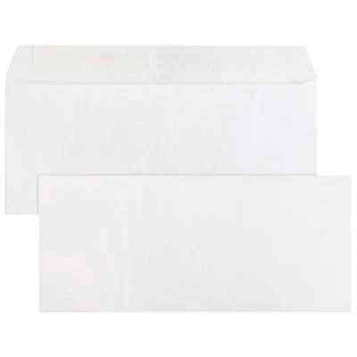 Business Source 9 1/2" x 4 1/8" Plain Peel/Seal Business Envelopes - 500 / Box - White