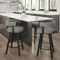 Parker Contemporary Counter Height Barstool - Taupe Grey/Black