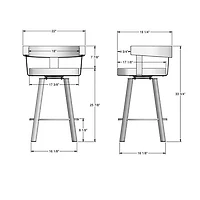 Parker Contemporary Counter Height Barstool - Taupe Grey/Black