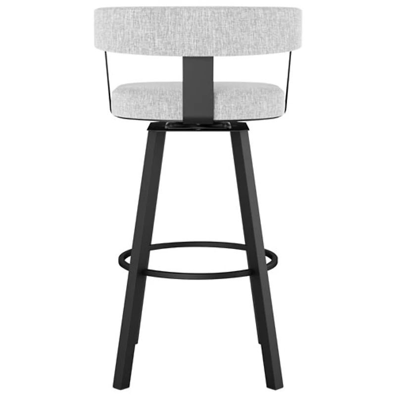 Tabouret de bar contemporain à hauteur de comptoir Parker - Blanc gris doux/Noir