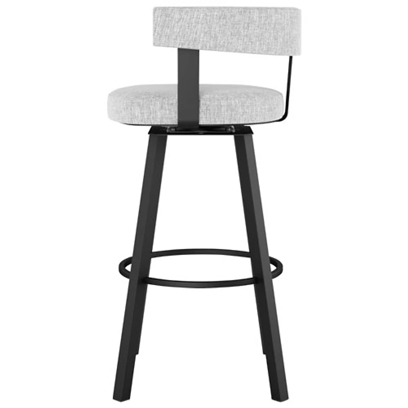 Tabouret de bar contemporain à hauteur de comptoir Parker - Blanc gris doux/Noir