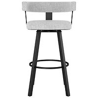 Tabouret de bar contemporain à hauteur de bar Parker - Blanc gris doux/Noir