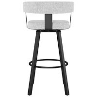 Tabouret de bar contemporain à hauteur de bar Parker - Blanc gris doux/Noir