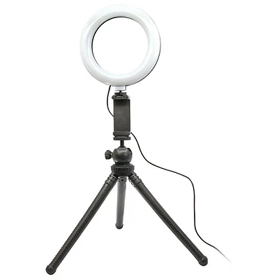 Ensemble VLOG avec anneau lumineux DEL de 6 po de Mobifoto (MOBIRL06)