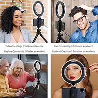 Ensemble VLOG avec anneau lumineux DEL de 6 po de Mobifoto (MOBIRL06)
