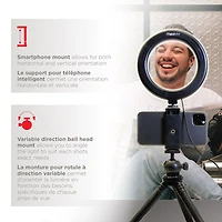 Ensemble VLOG avec anneau lumineux DEL de 6 po de Mobifoto (MOBIRL06)