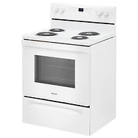 Cuisinière électrique à serpentins autonettoyante 4,8 pi³ 30 po Whirlpool (YWFC315S0JW) - Blanc