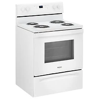Cuisinière électrique à serpentins autonettoyante 4,8 pi³ 30 po Whirlpool (YWFC315S0JW) - Blanc